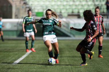 Sao Paulo (SP), Brezilya 06 / 25 / 2023 - Palmeiras ve Sao Paulo arasındaki maç, Allianz Parque 'da düzenlenen Brezilya Kadınlar Futbol Şampiyonası çeyrek finalinin ikinci ayağı için geçerli.