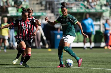 Sao Paulo (SP), Brezilya 06 / 25 / 2023 - Palmeiras ve Sao Paulo arasındaki maç, Allianz Parque 'da düzenlenen Brezilya Kadınlar Futbol Şampiyonası çeyrek finalinin ikinci ayağı için geçerli.