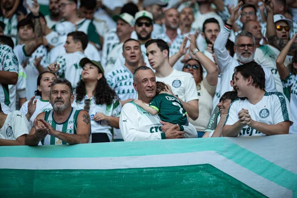 Sao Paulo Brazilië 2023 Palmeiras Fans Een Wedstrijd Tussen Palmeiras — Stockfoto