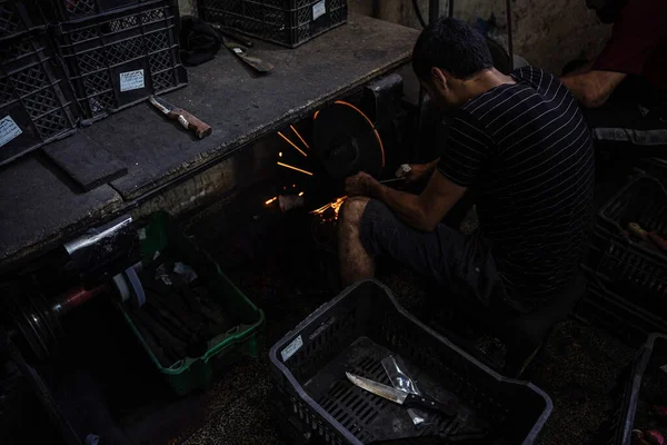Vorbereitungen Für Eid Adha Juni 2023 Gaza Palästina Palästinensische Arbeiter — Stockfoto