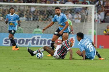 Rio de Janeiro (RJ), Brezilya 06 / 27 / 2023 - Fluminense Sporting Cristal ile maç, grup aşamaları için geçerli. Grup D, Amerika Libertadores 2023 'ün 6. raundunda Mario Filho Stadyumu' nda düzenlendi. 