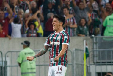 Rio de Janeiro (RJ), Brezilya 06 / 27 / 2023 - Cano do Fluminense skoru ve grup aşamaları için geçerli olan Fluminense Sporting Cristal arasındaki maçtaki amacını kutluyor. 