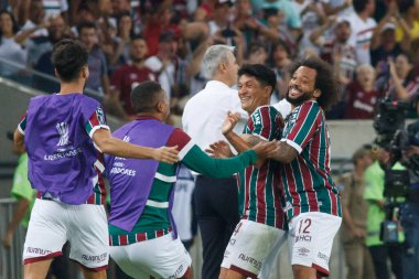 Rio de Janeiro (RJ), Brezilya 06 / 27 / 2023 - Cano do Fluminense skoru ve grup aşamaları için geçerli olan Fluminense Sporting Cristal arasındaki maçtaki amacını kutluyor. 