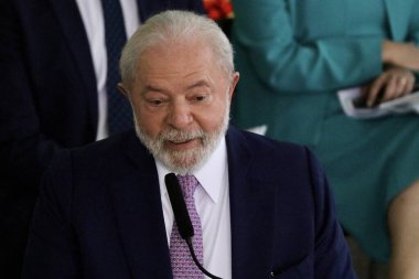 Brasilia (DF), Brzil 06 / 27 / 2023 - Brezilya Federatif Cumhuriyeti Başkanı Luiz Inacio Lula da Silva 2023 / 2024 Ekin Planının açılış töreninde; bu sabah, 27 Haziran 2023