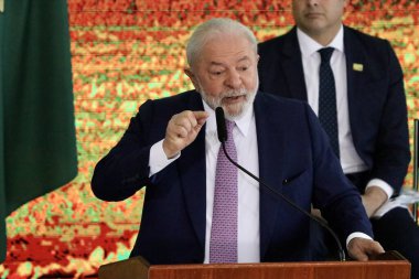 Brasilia (DF), Brzil 06 / 27 / 2023 - Brezilya Federatif Cumhuriyeti Başkanı Luiz Inacio Lula da Silva 2023 / 2024 Ekin Planının açılış töreninde; bu sabah, 27 Haziran 2023