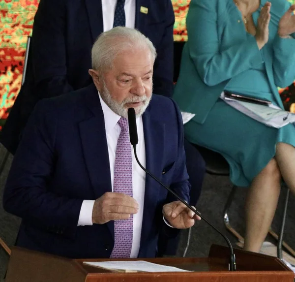 Brasilia Brzil 2023 Πρόεδρος Της Ομοσπονδιακής Δημοκρατίας Της Βραζιλίας Luiz — Φωτογραφία Αρχείου