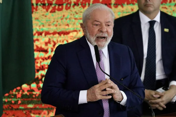 Brasilia Brzil 2023 Brezilya Federatif Cumhuriyeti Başkanı Luiz Inacio Lula — Stok fotoğraf