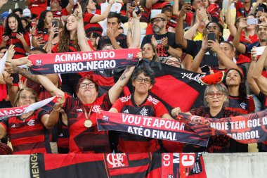 Rio de Janeiro (RJ), Brezilya 06 / 28 / 2023 - Grup aşamaları için geçerli olan Flamengo ile Aucas arasındaki maç, Libertadores da America 2023 'ün 6. turu, Mario Filho Stadyumu' nda (Maracana) 