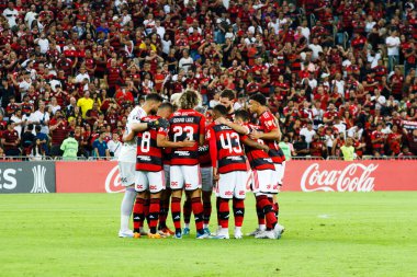 Rio de Janeiro (RJ), Brezilya 06 / 28 / 2023 - Grup aşamaları için geçerli olan Flamengo ile Aucas arasındaki maç, Libertadores da America 2023 'ün 6. turu, Mario Filho Stadyumu' nda (Maracana) 