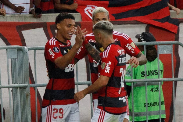 Rio Janeiro Brazil 2023 Vitor Hugo Του Flamengo Σκοράρει Και — Φωτογραφία Αρχείου