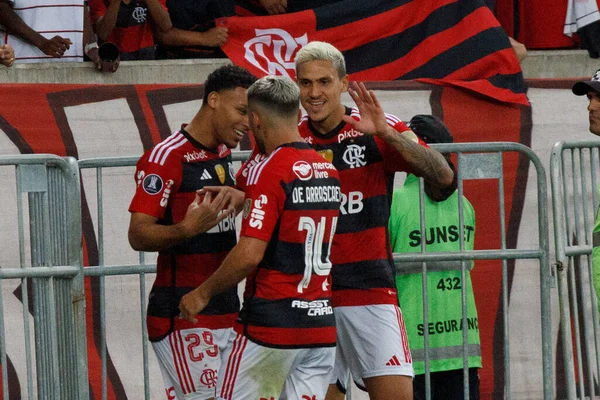 Rio Janeiro Brasilien 2023 Vitor Hugo Von Flamengo Erzielt Und — Stockfoto