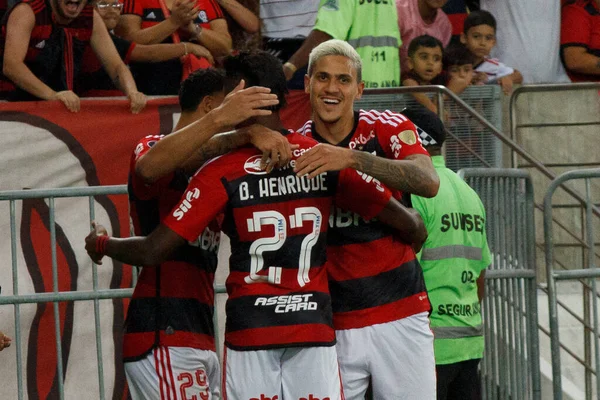 Rio Janeiro Brasilien 2023 Vitor Hugo Von Flamengo Erzielt Und — Stockfoto