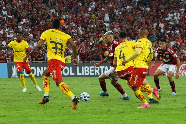 Rio Janeiro Brasilien 2023 Spiel Zwischen Flamengo Und Aucas Gültig — Stockfoto