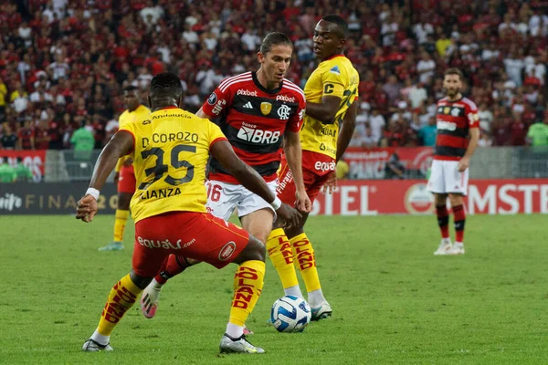 Rio Janeiro Brasilien 2023 Felipe Luiz Flamengo Einem Spiel Zwischen — Stockfoto
