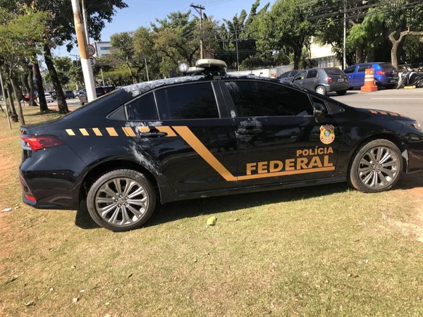 Taboao Serra Brasilien 2023 Den Federala Polisbil Hittades Som Beslagtogs — Stockfoto