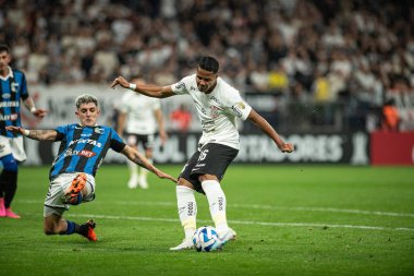 Sao Paulo (SP), Brezilya 06 / 28 / 2023 - Wesley, Corinthians ve Liverpool (URU) arasında oynanan ve Conmebol Libertadores 2023 'ün grup aşamasının 6. turu için geçerli olan maçta, Neo Quimica Arena' da