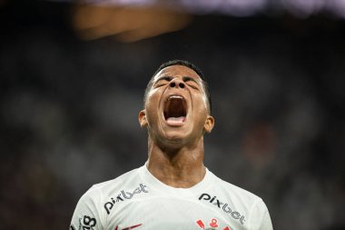 Sao Paulo (SP), Brezilya 06 / 28 / 2023 - Wesley, Corinthians ve Liverpool (URU) arasında oynanan ve Conmebol Libertadores 2023 'ün grup aşamasının 6. turu için geçerli olan maçta, Neo Quimica Arena' da