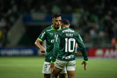 Sao Paulo (SP), Brezilya 06 / 29 / 2023 - Rony, Allianz Parque 2023 'te düzenlenen Conmebol Libertadores 20. turunun 6. turu için geçerli olan Palmeiras ve Bolivar (BOL) Libertadores arasındaki maçta golünü kutluyor