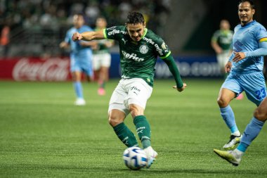 Sao Paulo (SP), Brezilya 06 / 29 / 2023 - Palmeiras ve Bolivar (BOL) Libertadores arasında oynanan karşılaşmada, Conmebol Libertadores 2023 'ün grup safhasının 6. turu için geçerli olan Raphael Veiga