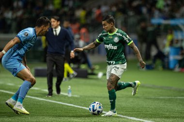 Sao Paulo (SP), Brezilya 06 / 29 / 2023 - Palmeiras ve Bolivar (BOL) Libertadores arasındaki maçta Dudu, Allianz Parque 2023 'te düzenlenen Conmebol Libertadores 2023' ün grup safhasının 6. turunda geçerliydi.