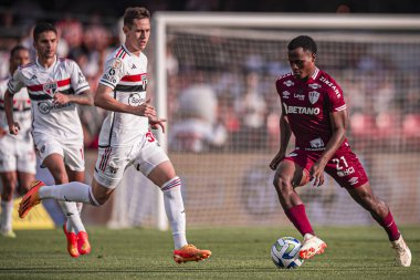 SAO PAULO (SP), 07 / 01 / 2023 - BRAZILIAN CHAMPIONSHIP / SAO X FLUMINENSE - Sao Paulo ve Fluminense arasındaki maç sırasında John Arias, 2023 Brezilya Futbol Şampiyonası 'nın onüçüncü turu için geçerli