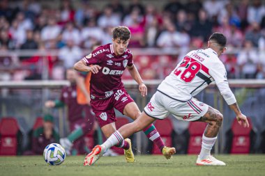 SAO PAULO (SP), 07 / 01 / 2023 - BRAZILIAN CHAMPIONSHIP / SAO X FLUMINENSE - Gabriel Pirani, Sao Paulo ve Fluminense arasında oynanan maçta, 2023 Brezilya Futbol Şampiyonası 'nın onüçüncü turu için geçerli