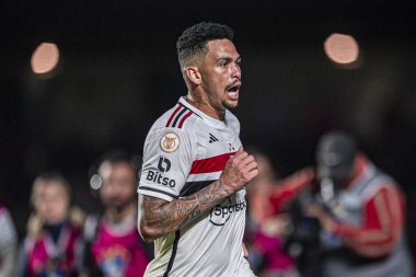 SAO PAULO, Brezilya 07 / 01 / 2023 - BRAZILIAN CHAMPIONSHIP / SAO PAULO X FLUMINENSE - Luciano, Sao Paulo ve Fluminense arasında oynanan ve 2023 Brezilya Futbol Şampiyonası 'nın onüçüncü turu için geçerli olan maçta attığı golü kutluyor