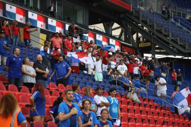 (Concacaf Gold Cup: Martinique ve Panama arasında futbol maçı. 30 Haziran 2023, Harrison, New Jersey, ABD: Martinica ile Panama arasındaki futbol maçı, Cuma günü Harrison 'daki Red Bull Arena' da oynanan Concacaf Gold Cup 'ın ikinci turu için geçerlidir. 