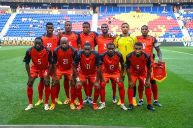 (Concacaf Gold Cup: Martinique ve Panama arasında futbol maçı. 30 Haziran 2023, Harrison, New Jersey, ABD: Martinica ile Panama arasındaki futbol maçı, Cuma günü Harrison 'daki Red Bull Arena' da oynanan Concacaf Gold Cup 'ın ikinci turu için geçerlidir. 