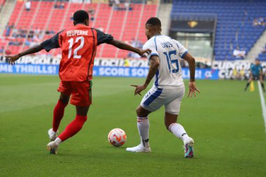 (Concacaf Gold Cup: Martinique ve Panama arasında futbol maçı. 30 Haziran 2023, Harrison, New Jersey, ABD: Martinica ile Panama arasındaki futbol maçı, Cuma günü Harrison 'daki Red Bull Arena' da oynanan Concacaf Gold Cup 'ın ikinci turu için geçerlidir. 