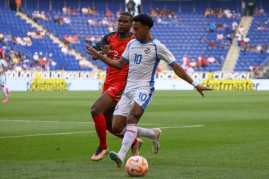 (Concacaf Gold Cup: Martinique ve Panama arasında futbol maçı. 30 Haziran 2023, Harrison, New Jersey, ABD: Martinica ile Panama arasındaki futbol maçı, Cuma günü Harrison 'daki Red Bull Arena' da oynanan Concacaf Gold Cup 'ın ikinci turu için geçerlidir. 