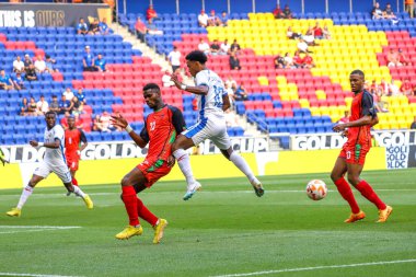 (Concacaf Gold Cup: Martinique ve Panama arasında futbol maçı. 30 Haziran 2023, Harrison, New Jersey, ABD: Martinica ile Panama arasındaki futbol maçı, Cuma günü Harrison 'daki Red Bull Arena' da oynanan Concacaf Gold Cup 'ın ikinci turu için geçerlidir. 
