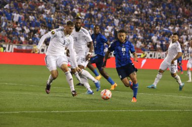 (SPO) Concacaf Gold Cup: El Salvador ile Kosta Rika arasındaki futbol maçı. 30 Haziran 2023, Harrison, New Jersey, ABD: El Salvador ve Kosta Rika arasındaki futbol maçı, Concacaf Gold Cup 'ın ikinci turu için Harrison' daki Red Bull Arena 'da geçerli.