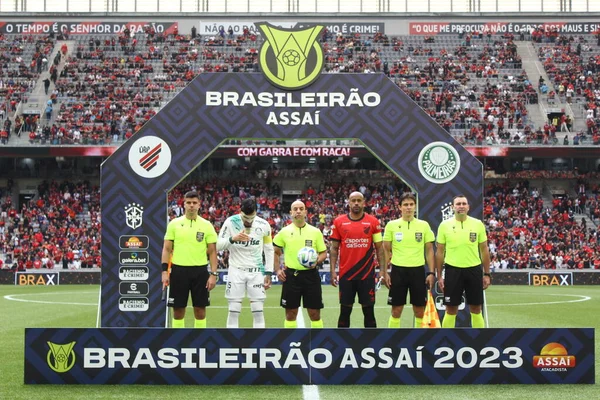 Curitiba Brasil 2023 Football Championânia Brasileira 2023 Atletico Palmeiras Partida — Fotografia de Stock