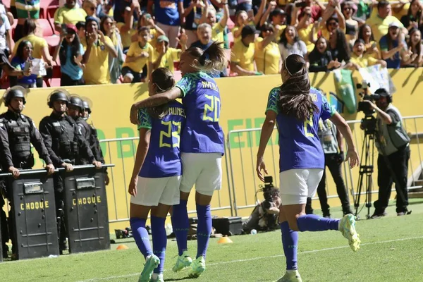 Brasilia Brasile 2023 Sport Calcio Selecao Donne Luana Brasil Segna — Foto Stock