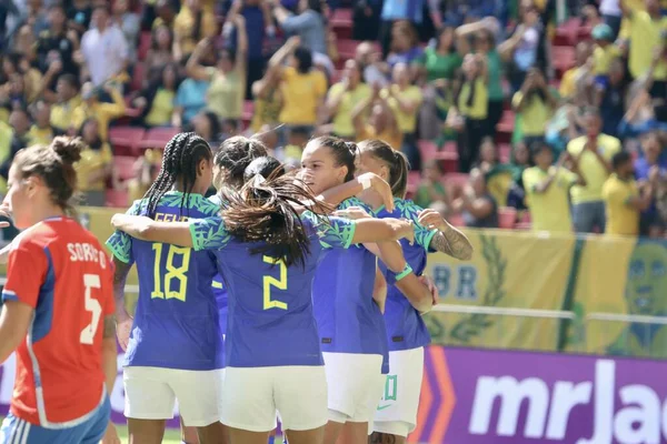 Brasilia Brasilien 2023 Sports Football Selecao Frauen Luana Brasil Erzielt — Stockfoto