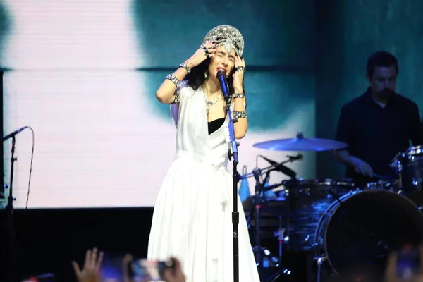 New マリサ モンテはセントラルパークサマーステージでライブを行う 2023年7月2日 ニューヨーク アメリカ ブラジルの有名な歌手マリサ モンテは Capital One — ストック写真