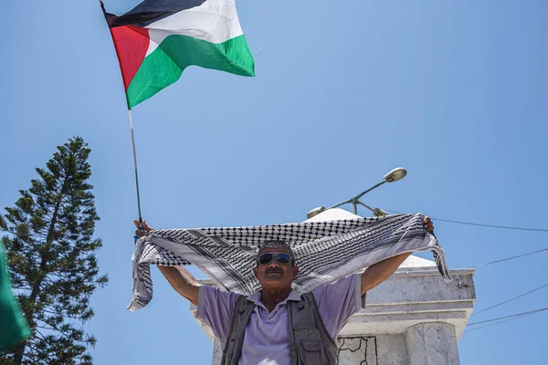 Int 国家イスラム行動局は ジェニン収容所の支援スタンドを組織しています 2023年7月3日パレスチナ イスラム行動局は 月曜日にジェニン収容所の支援スタンドを組織した — ストック写真