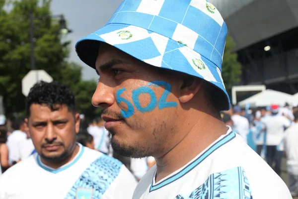 Fanoušci Nezávislé Náladě Během Concacaf Gold Cup Guadalupe Guatemala Července — Stock fotografie