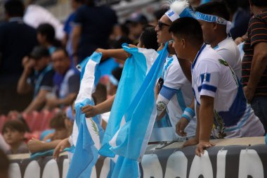 (Concacaf Gold Cup: Guadalupe ve Guatemala arasındaki futbol maçı. 4 Temmuz 2023, Harison, New Jersey, ABD: Guadalupe ve Guatmala arasındaki futbol maçı, Concacaf Gold Cup 'ın 3. turu için Harrison' daki Red Bull Arena 'da geçerli.