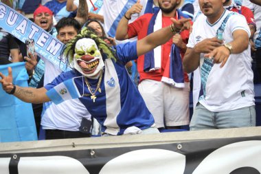 (Concacaf Gold Cup: Guadalupe ve Guatemala arasındaki futbol maçı. 4 Temmuz 2023, Harison, New Jersey, ABD: Guadalupe ve Guatmala arasındaki futbol maçı, Concacaf Gold Cup 'ın 3. turu için Harrison' daki Red Bull Arena 'da geçerli.