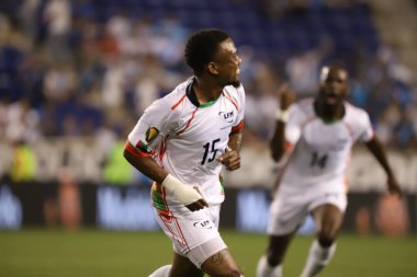 Concacaf Gold Cup: Kosta Rika Martinik 'e karşı. 4 Temmuz 2023, Harison, New Jersey, ABD: Martinique 'li Patrick Burner, Kosta Rika' ya karşı oynadığı futbol maçında Red Bull Arena 'da düzenlenen 3.