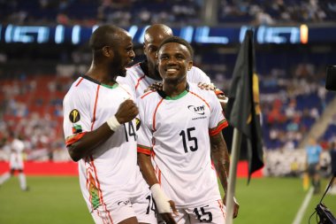 Concacaf Gold Cup: Kosta Rika Martinik 'e karşı. 4 Temmuz 2023, Harison, New Jersey, ABD: Martinique 'li Patrick Burner, Kosta Rika' ya karşı oynadığı futbol maçında Red Bull Arena 'da düzenlenen 3.