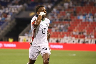 Concacaf Gold Cup: Kosta Rika Martinik 'e karşı. 4 Temmuz 2023, Harison, New Jersey, ABD: Martinique 'li Patrick Burner, Kosta Rika' ya karşı oynadığı futbol maçında Red Bull Arena 'da düzenlenen 3.