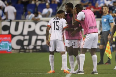 Concacaf Gold Cup: Kosta Rika Martinik 'e karşı. 4 Temmuz 2023, Harison, New Jersey, ABD: Martinique 'li Patrick Burner, Kosta Rika' ya karşı oynadığı futbol maçında Red Bull Arena 'da düzenlenen 3.