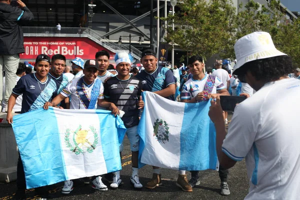 Fan Independence Mood Durante Coppa Oro Concacaf Guadalupe Guatemala Luglio — Foto Stock