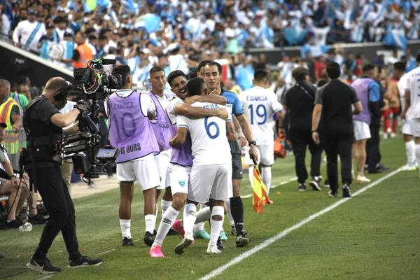 과들루프 과테말라 2023 뉴저지 해리슨 과테말라의 카를로스 메히아가 과들루프 월드컵 — 스톡 사진