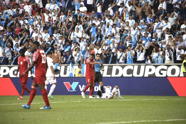 Spo Guatemalas Spieler Feiern Ihren Sieg Über Guadeloupe Beim Concacaf — Stockfoto