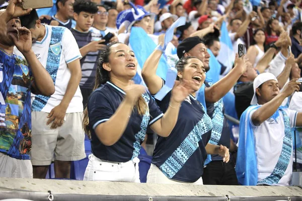 Spo Guatemala Hráči Slaví Své Vítězství Nad Guadeloupe Během Concacaf — Stock fotografie