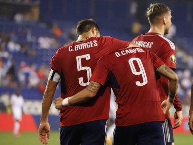 (SPO) Concacaf Gold Cup: Kosta Rika Martinik 'e karşı. 4 Temmuz 2023, Harison, New Jersey, ABD: Kosta Rika 'dan Diego Campos, Red Bull Arena' da oynanan Concacaf Gold Cup 'ın 3. turu için Martinique' e karşı oynadığı futbol maçında golünü kutluyor.